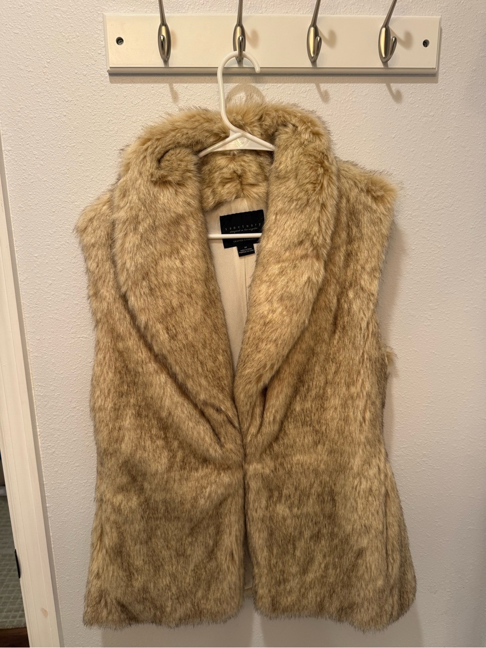 Sanctuary Faux Fur Vest in Camel